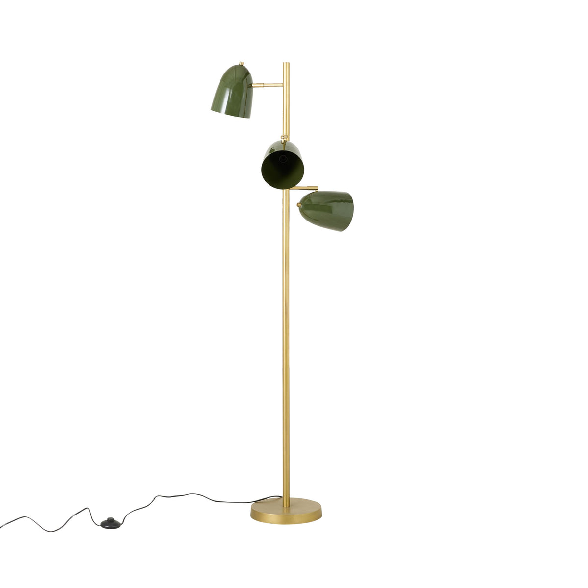 Argo Metal Floor Lamp Matte Brass/Green 158cm