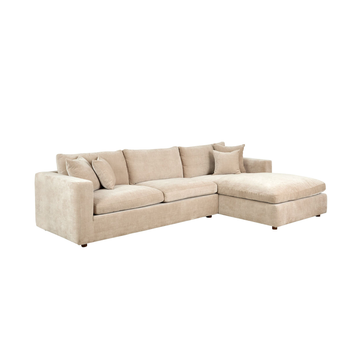 Oakley 4 Seater Right Chaise Sofa Sand