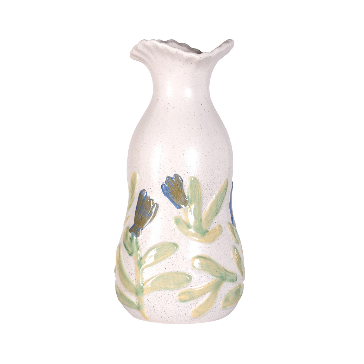 Meadow Song Tall Fluted Ceramic Vase
