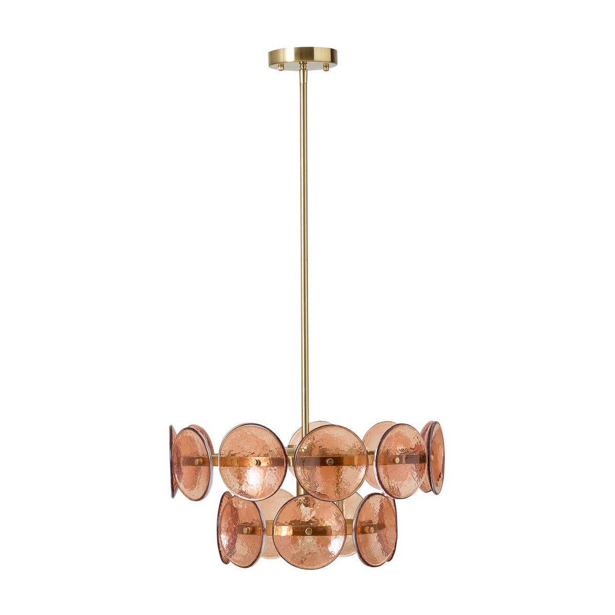 Sonny 4 Light Glass Chandelier Amber 50cm