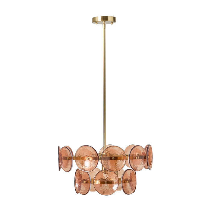 Sonny 4 Light Glass Chandelier Amber 50cm Package