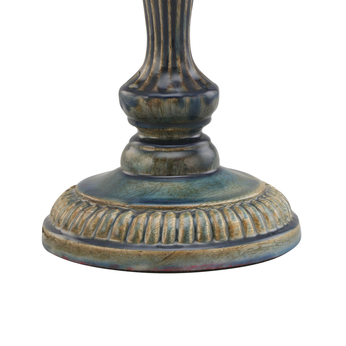 Zarina Meena Teal Blue Wooden Table Lamp Base 13x13x36cm