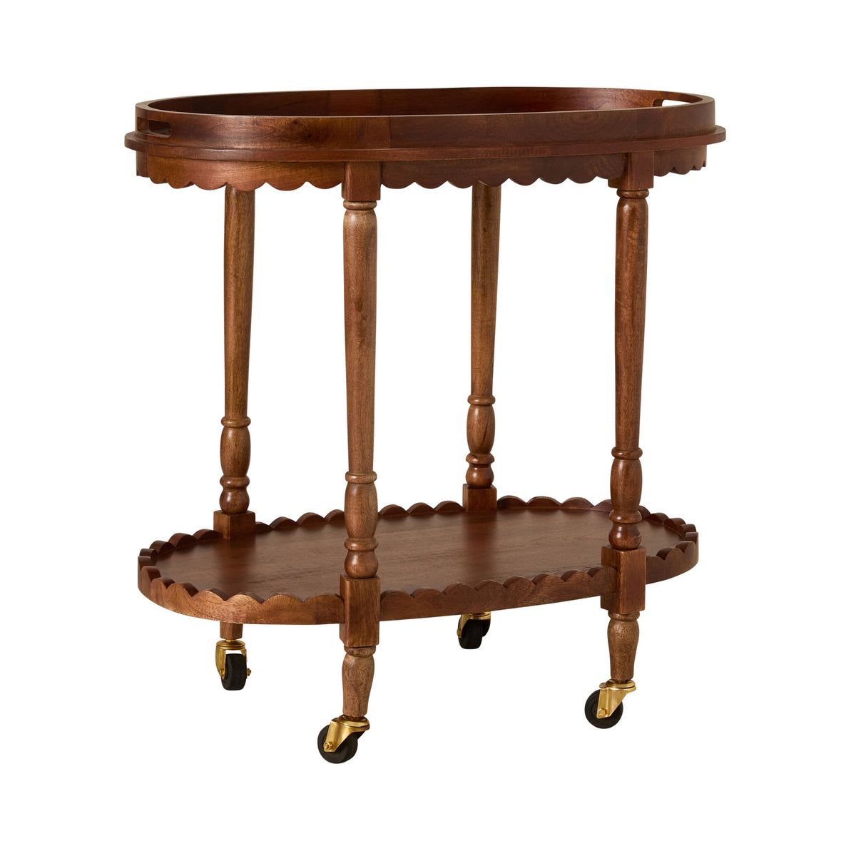 Sati Scalloped Wooden Trolley