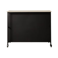 Nero Kitchen Island Bench with Drawer Black 120cm