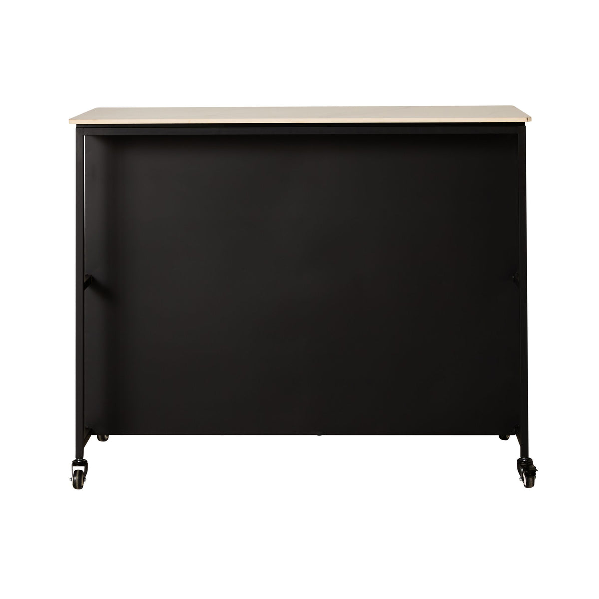 Nero Kitchen Island Bench with Drawer Black 120cm