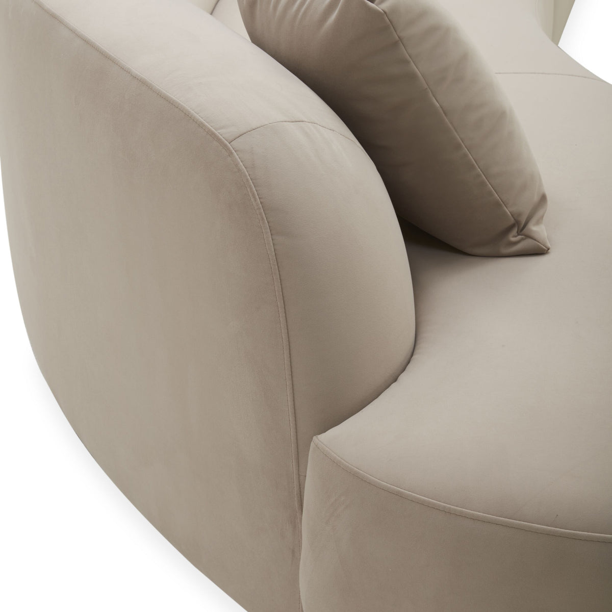 Wylder 4 Seater Curved Sofa Velvet Taupe