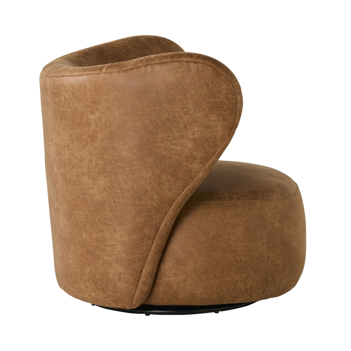 Hana Swivel Faux Leather Armchair Pellini Tan