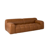 Alexis 3 Seater Leather Sofa Dakota Saddle