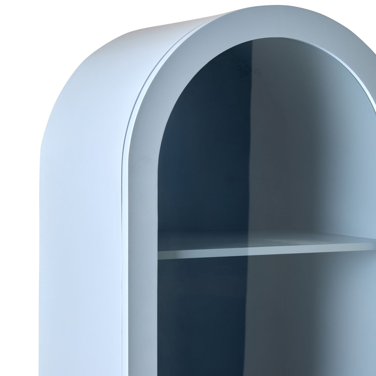 Paige Curved Display Cabinet Blue