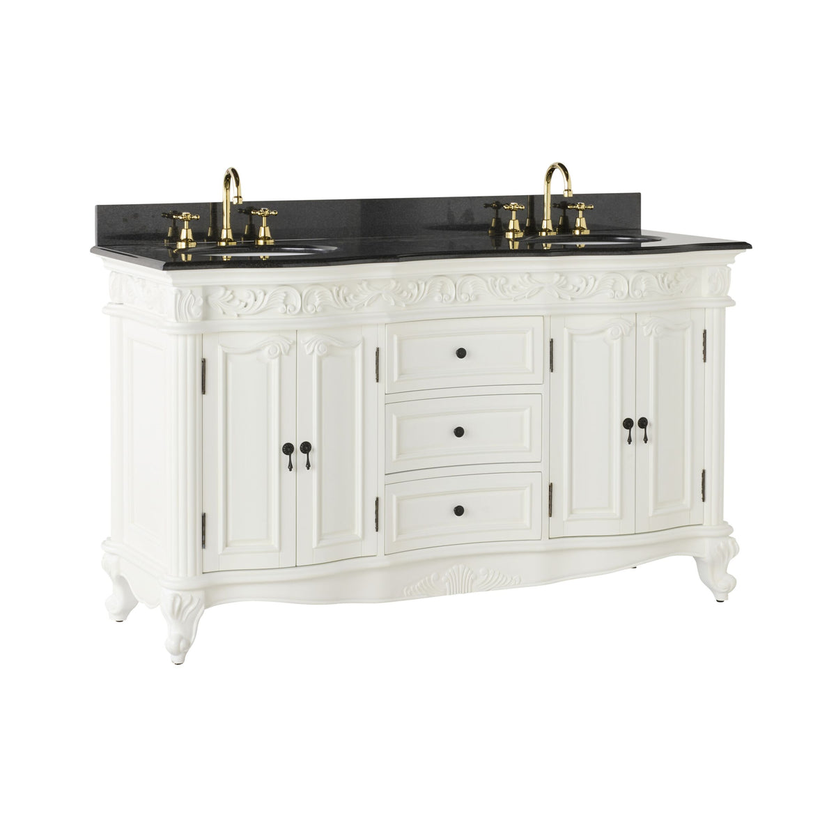 Rosette Granite Top Double Vanity White 1550mm