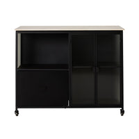 Nero Kitchen Island Bench with Drawer Black 120cm