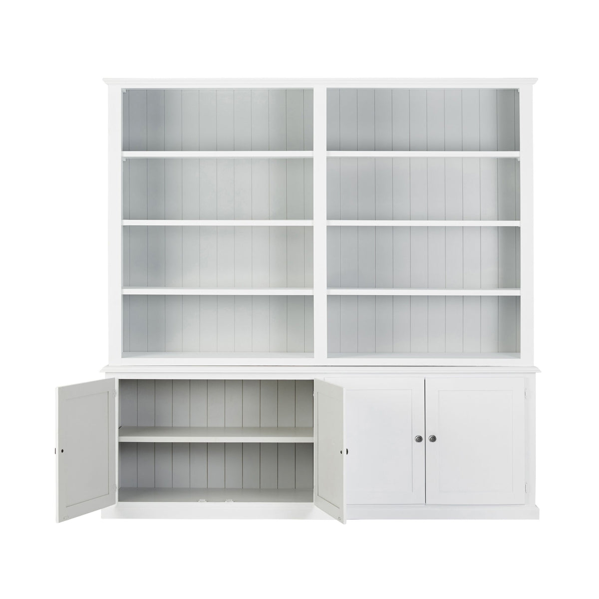 Armand 4 Door Library Shelving Unit 240 x 240cm White