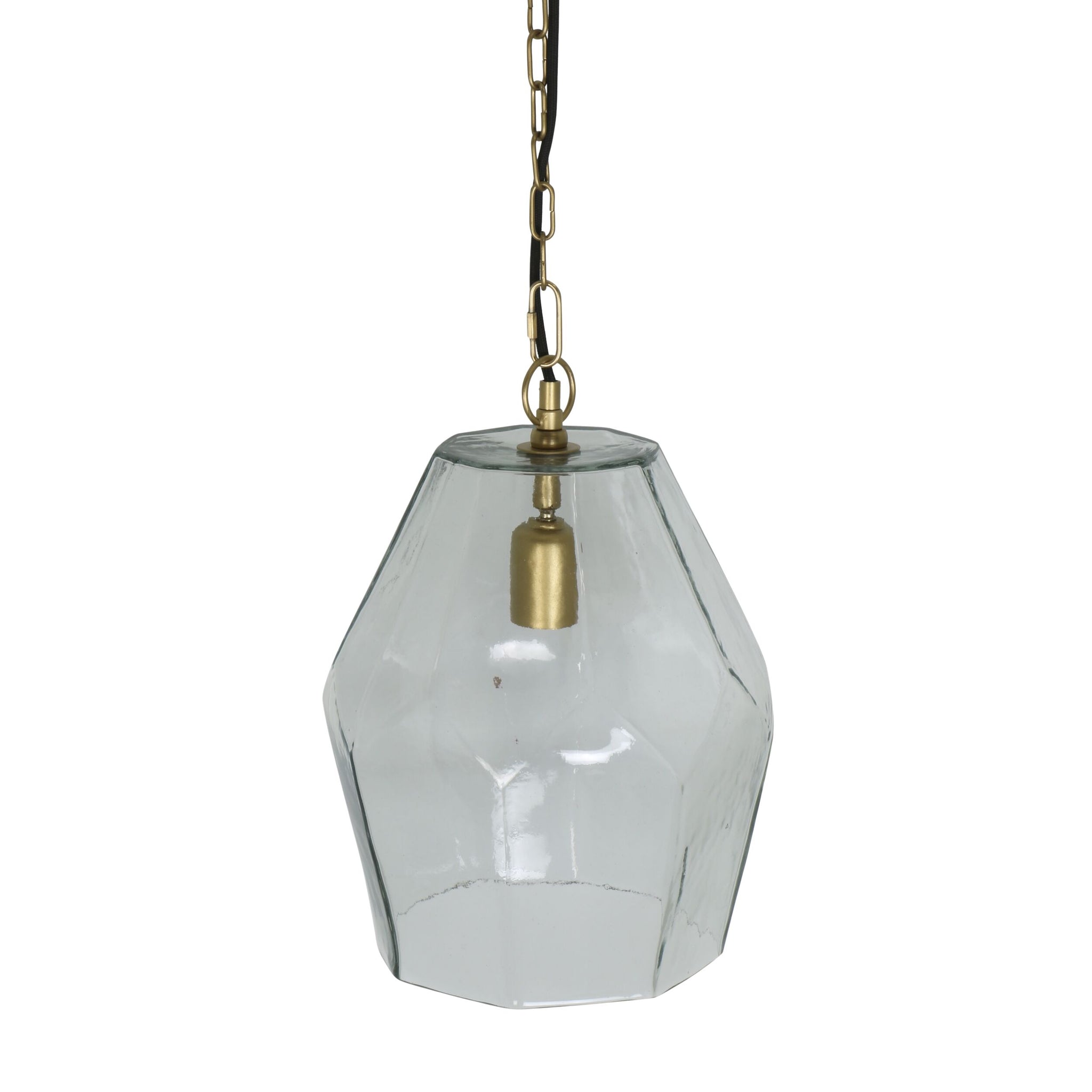 Solene Glass Pendant Matte Brass 26x26x36cm