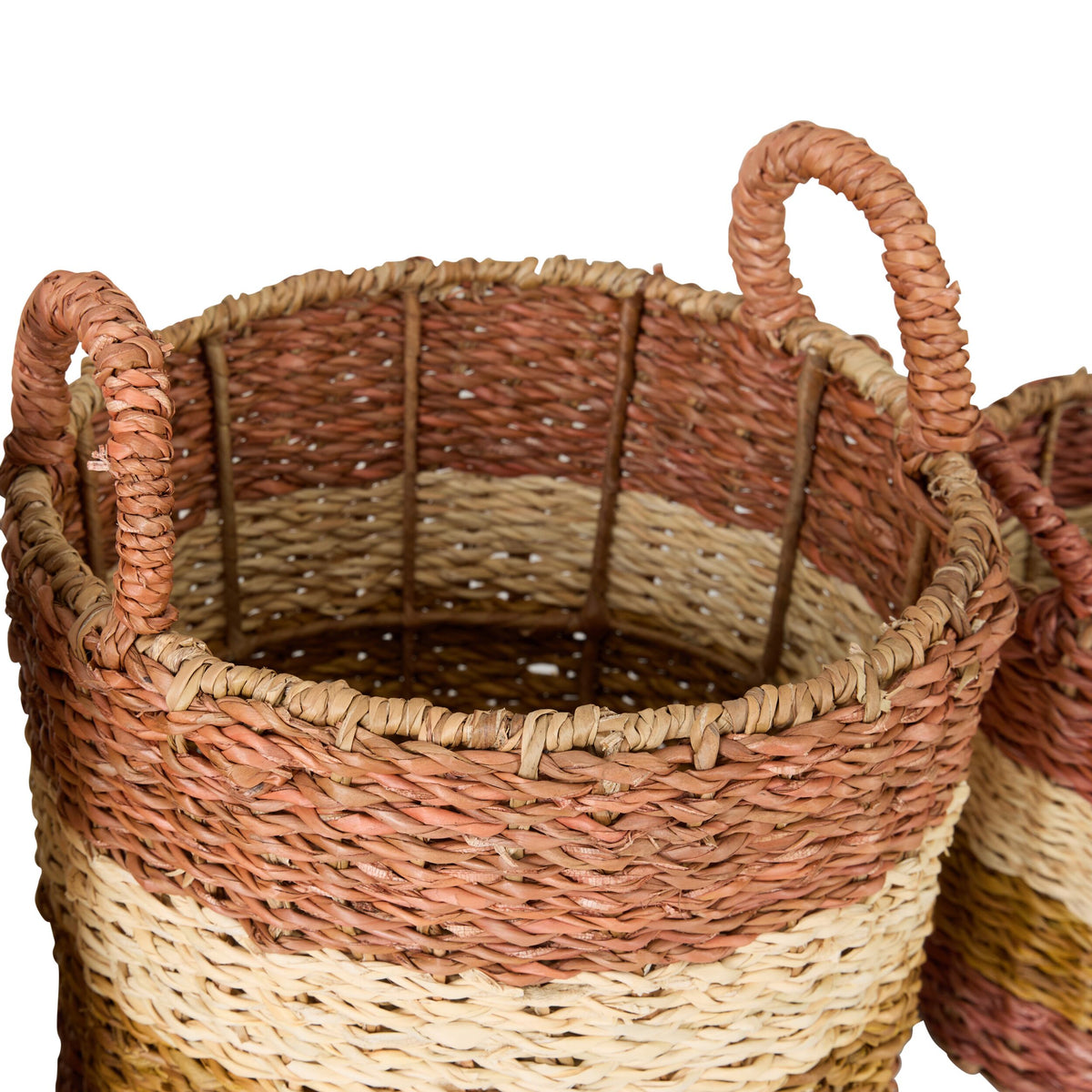 Ravani Wide Stripe Round Storage Basket Set of 3
