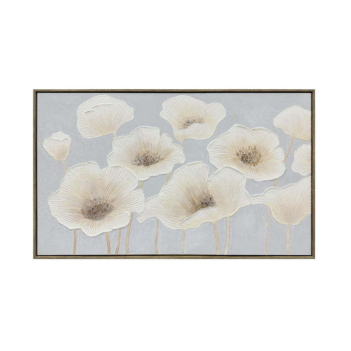 Soft Petals Framed Textured Print 100x60cm