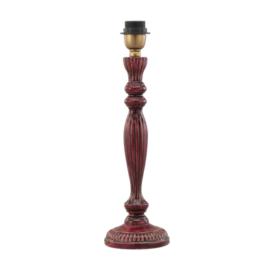 Zarina Meena Deep Red Wooden Table Lamp Base 13x13x36cm