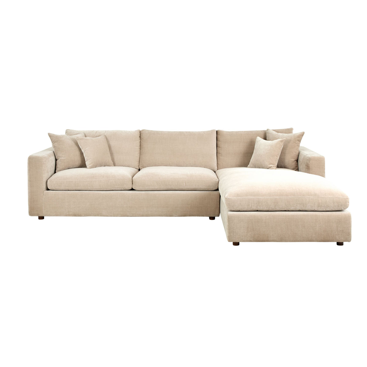 Oakley 4 Seater Right Chaise Sofa Sand