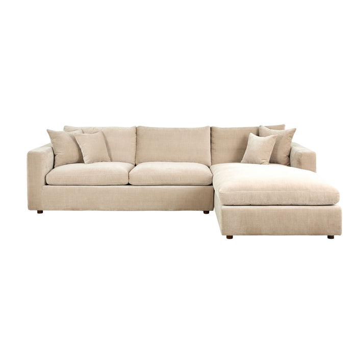 Oakley 4 Seater Right Chaise Sofa Sand