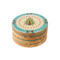 Mystic Scarab Mango Wood Coaster Set