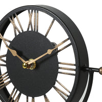 Roman Cut Out Iron Mantel Clock 20cm