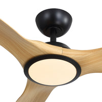 Harbour 132cm Indoor DC Fan - Black with Natural ABS Blades