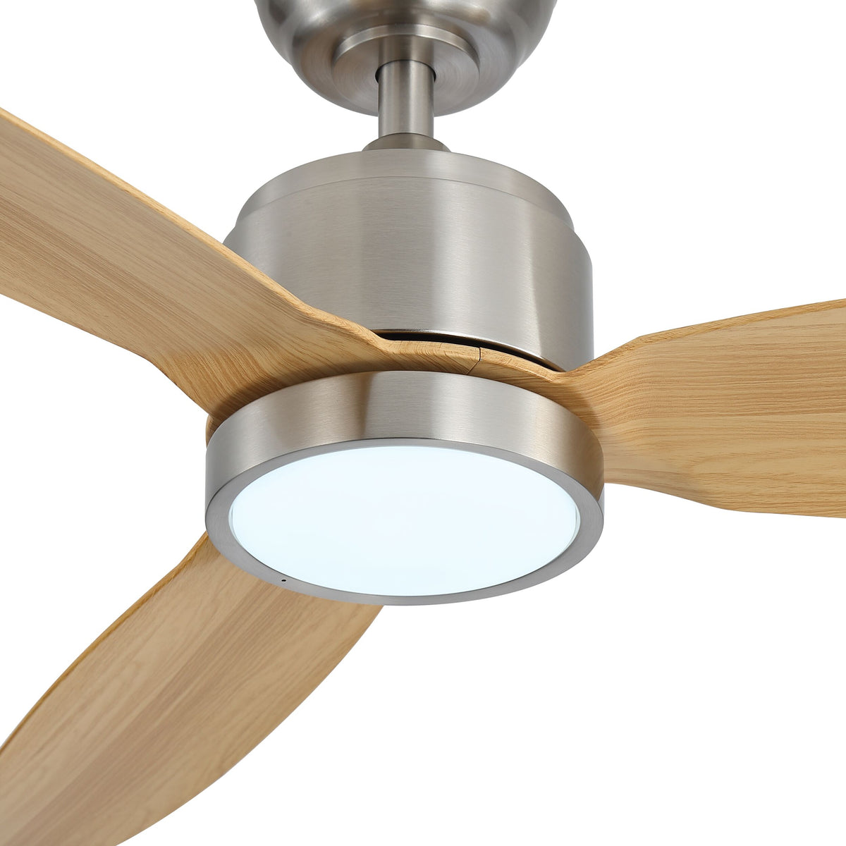 Solace 132cm Outdoor DC Fan - Satin Nickel with Natural ABS Blades