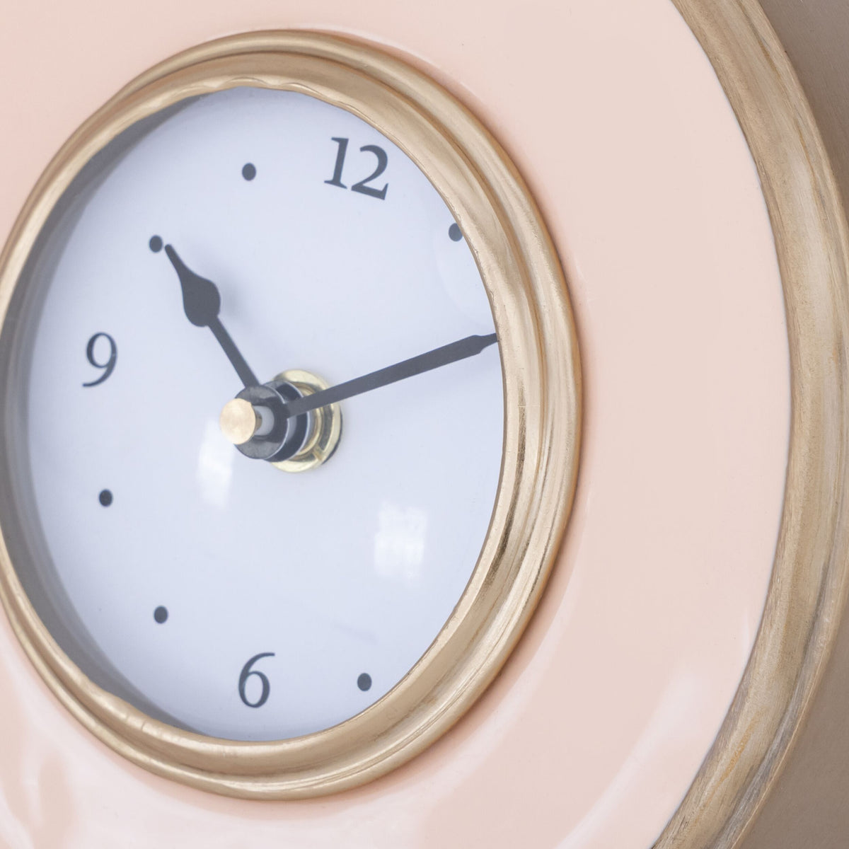 Iron Mantel Clock with Enamel Blush