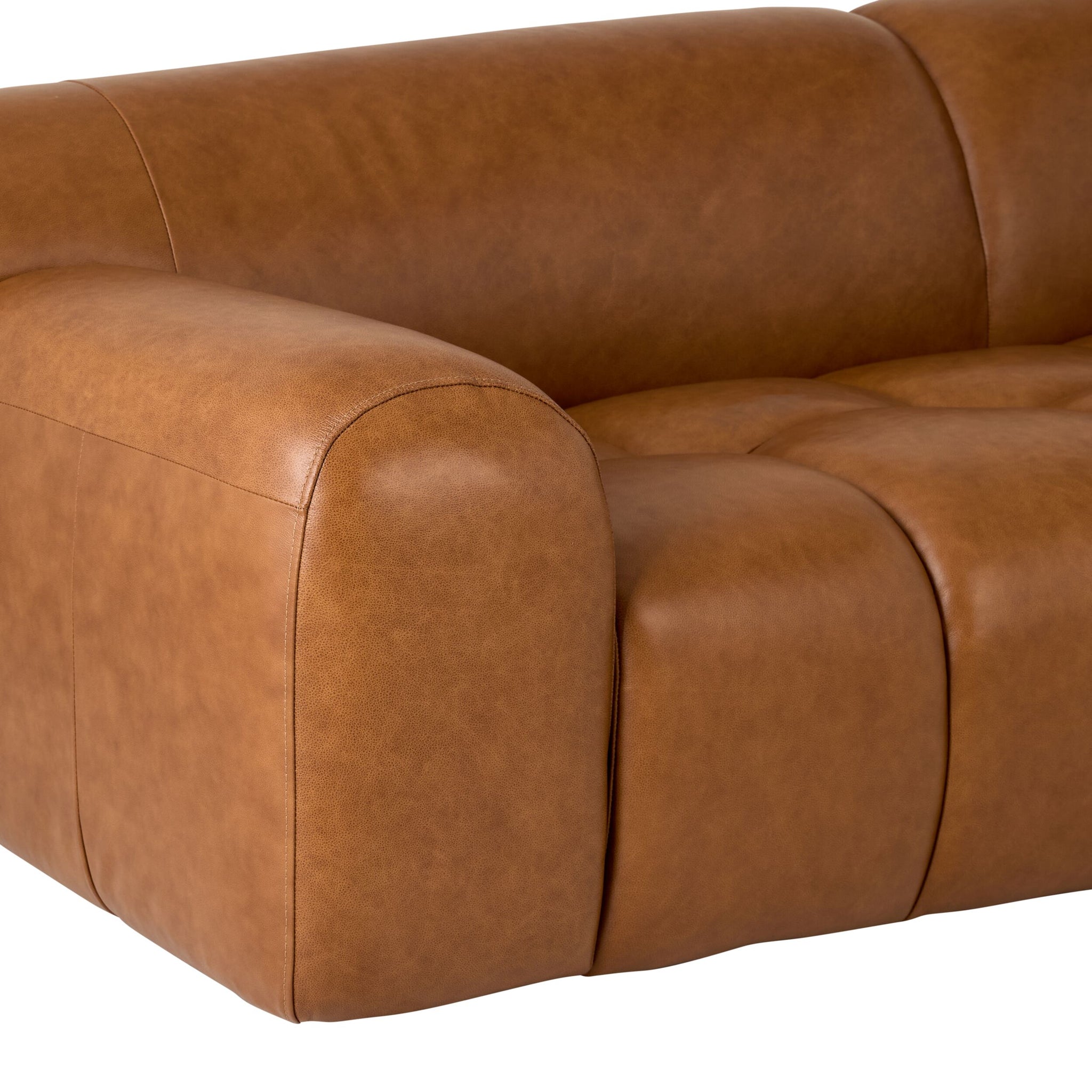 Alexis 3 Seater Leather Sofa Dakota Saddle