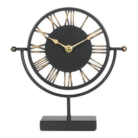 Roman Cut Out Iron Mantel Clock 20cm