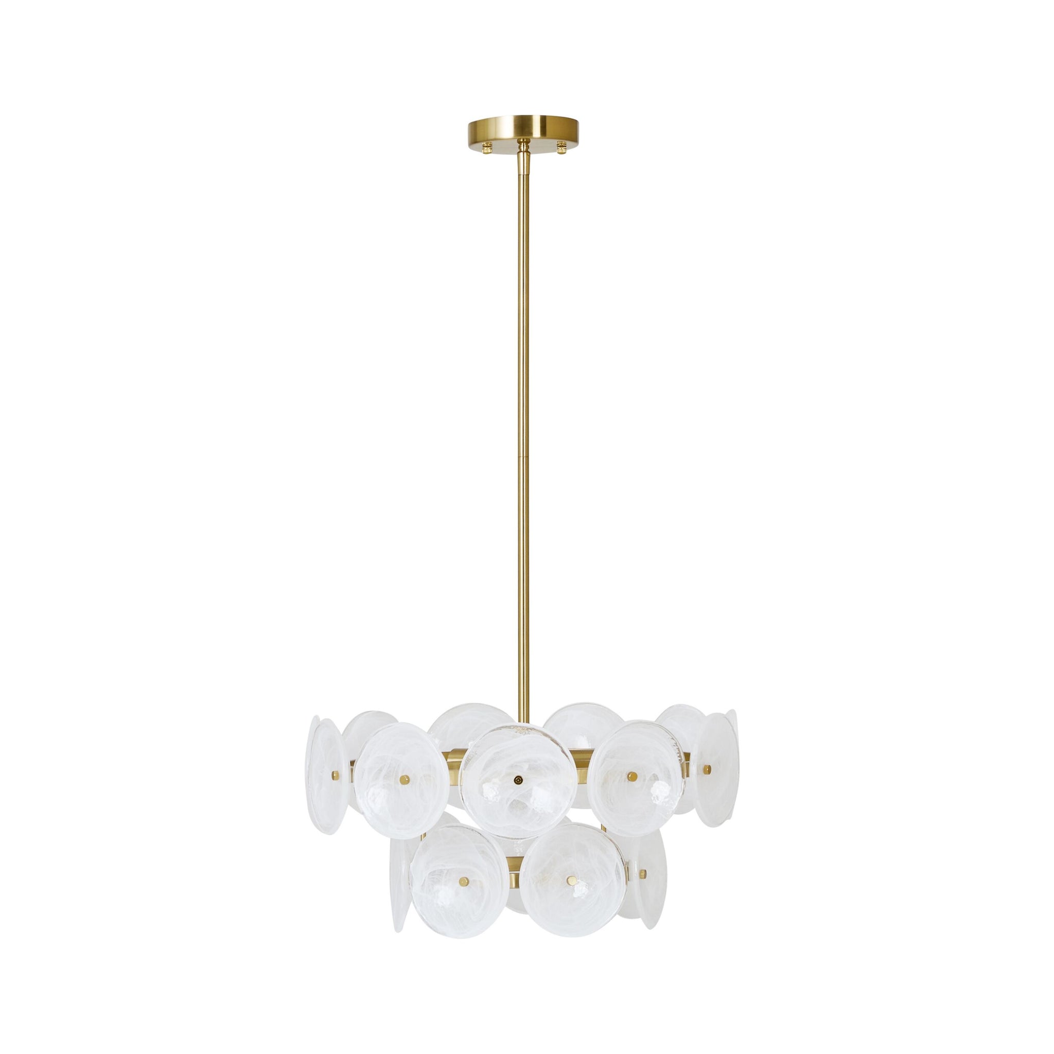 Sonny 4 Light Glass Chandelier Cloudy Milk 50cm Package