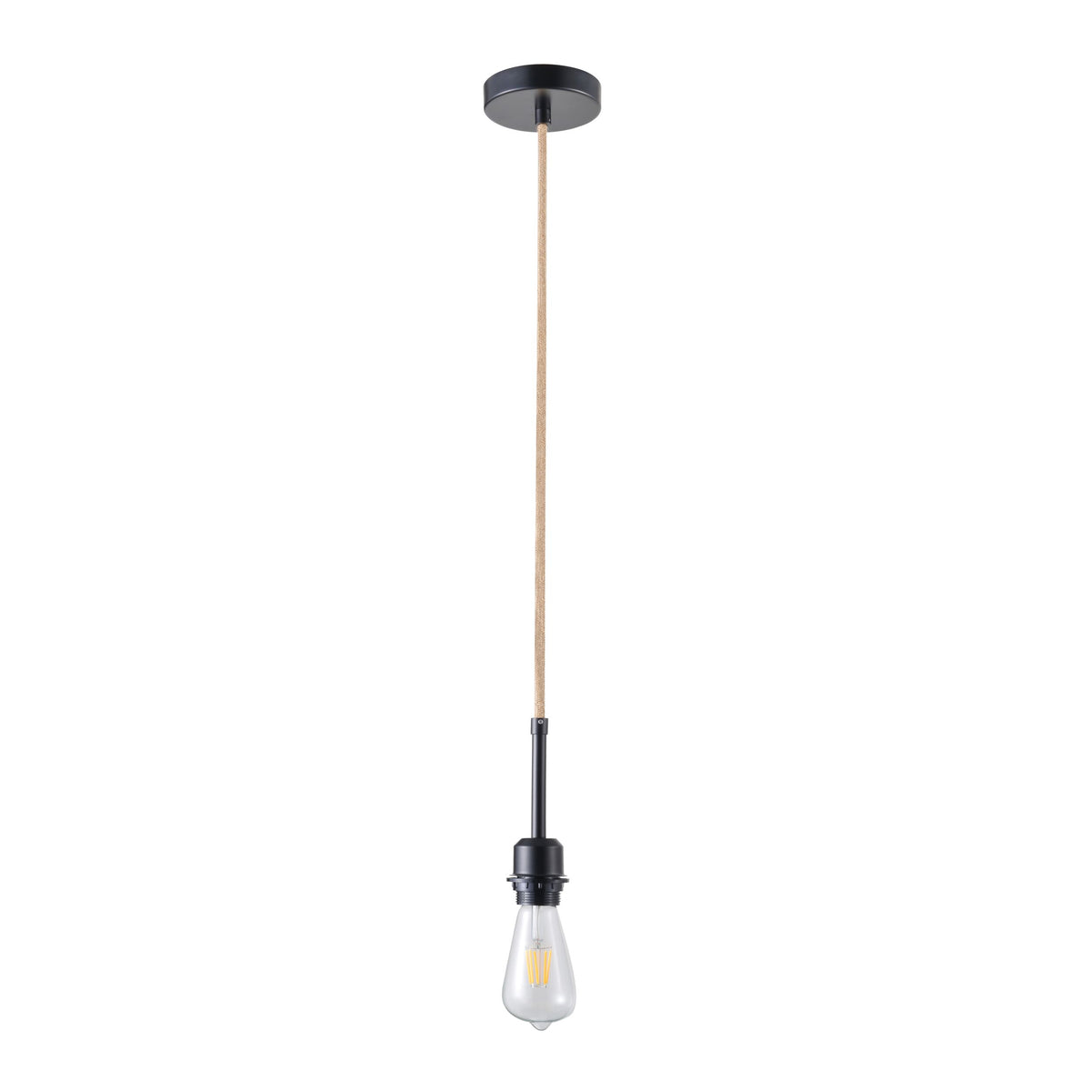 Cloth Cord Suspension 150cm Black With Jute Cord
