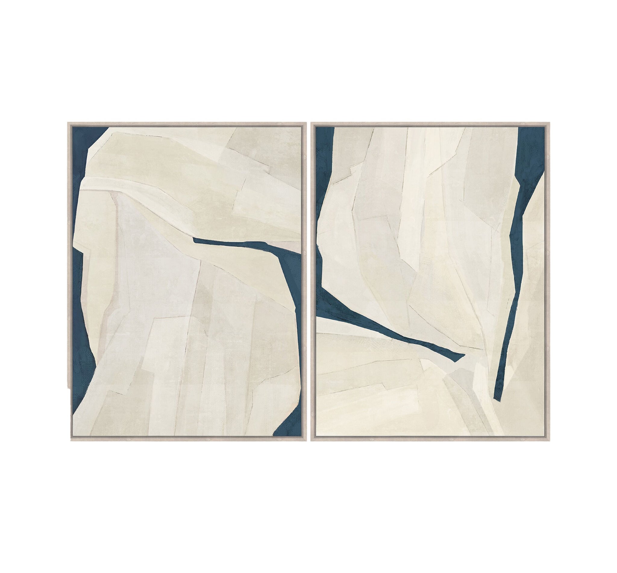 Azure Abstraction Textured Framed Artwork Duo 150x100cm
