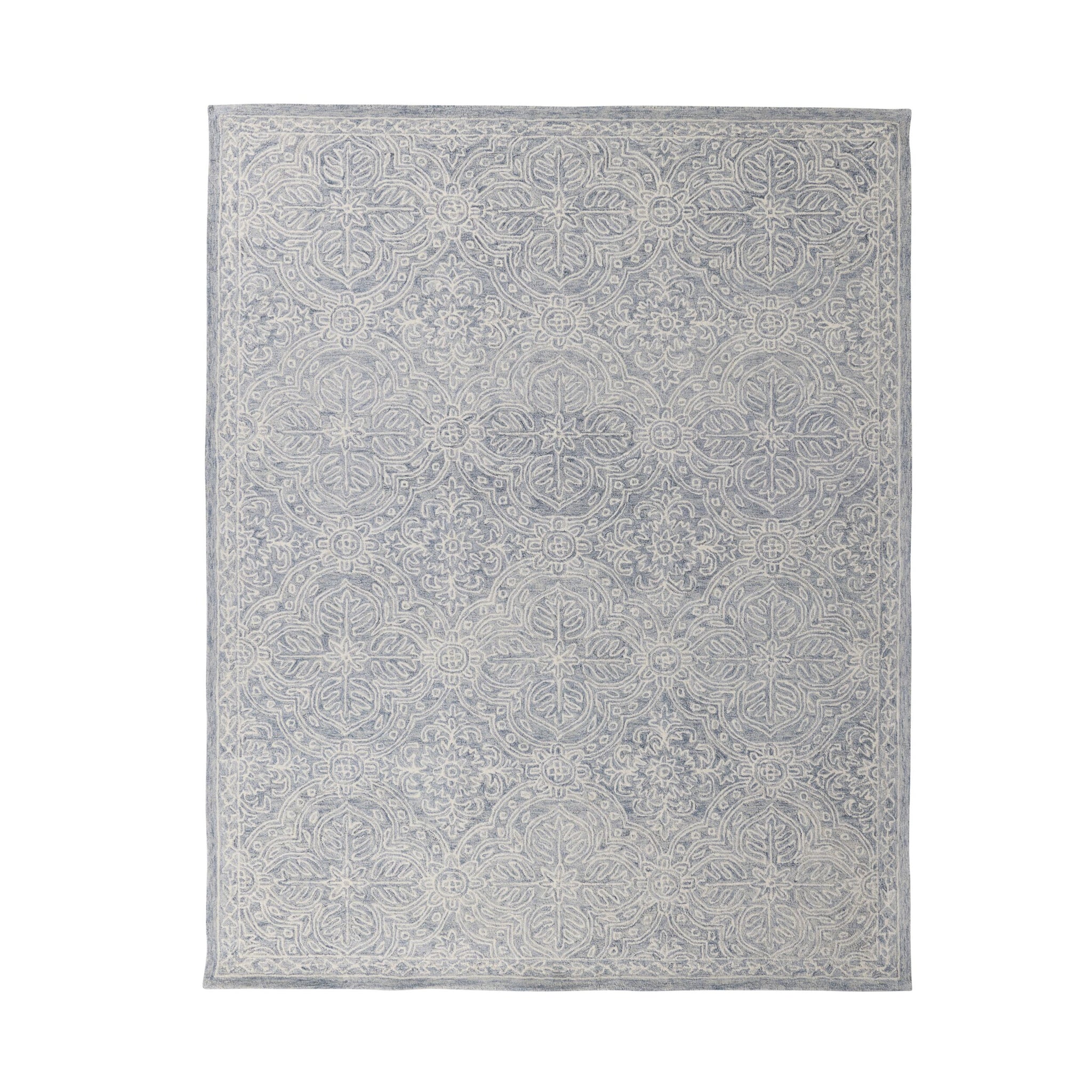 Henna Handtufted NZ Wool Rug Blue 240x300cm