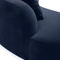 Wylder 4 Seater Curved Sofa Velvet Indigo
