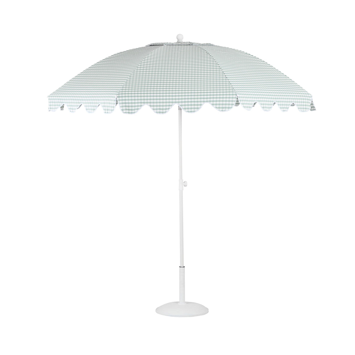 Amalfi Umbrella Scallop Edge Green/White Gingham