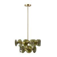 Sonny 4 Light Glass Chandelier Green 50cm Package