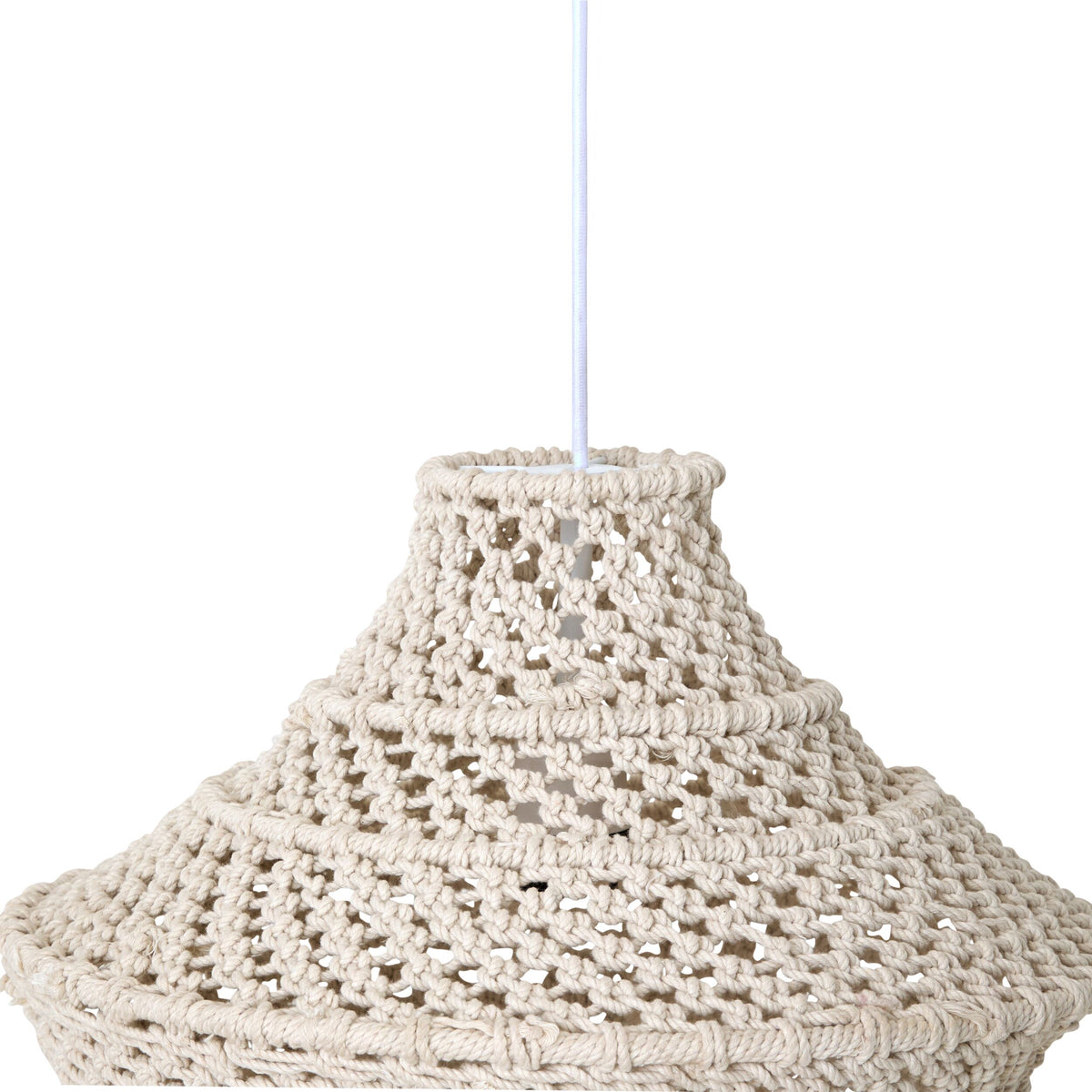 Julio Cotton Rope Pendant White 45x40cm - SHADE ONLY