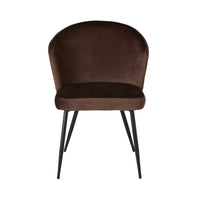 Cole Velvet Dining Chair Chocolate