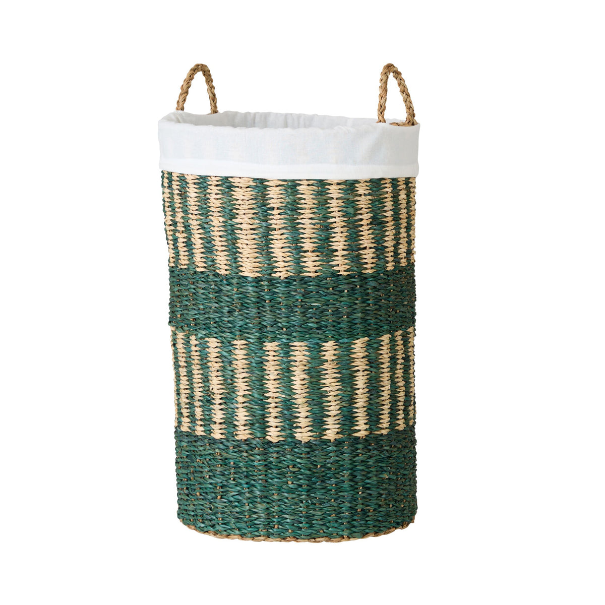 Elira Stripe Lined Laundry Basket