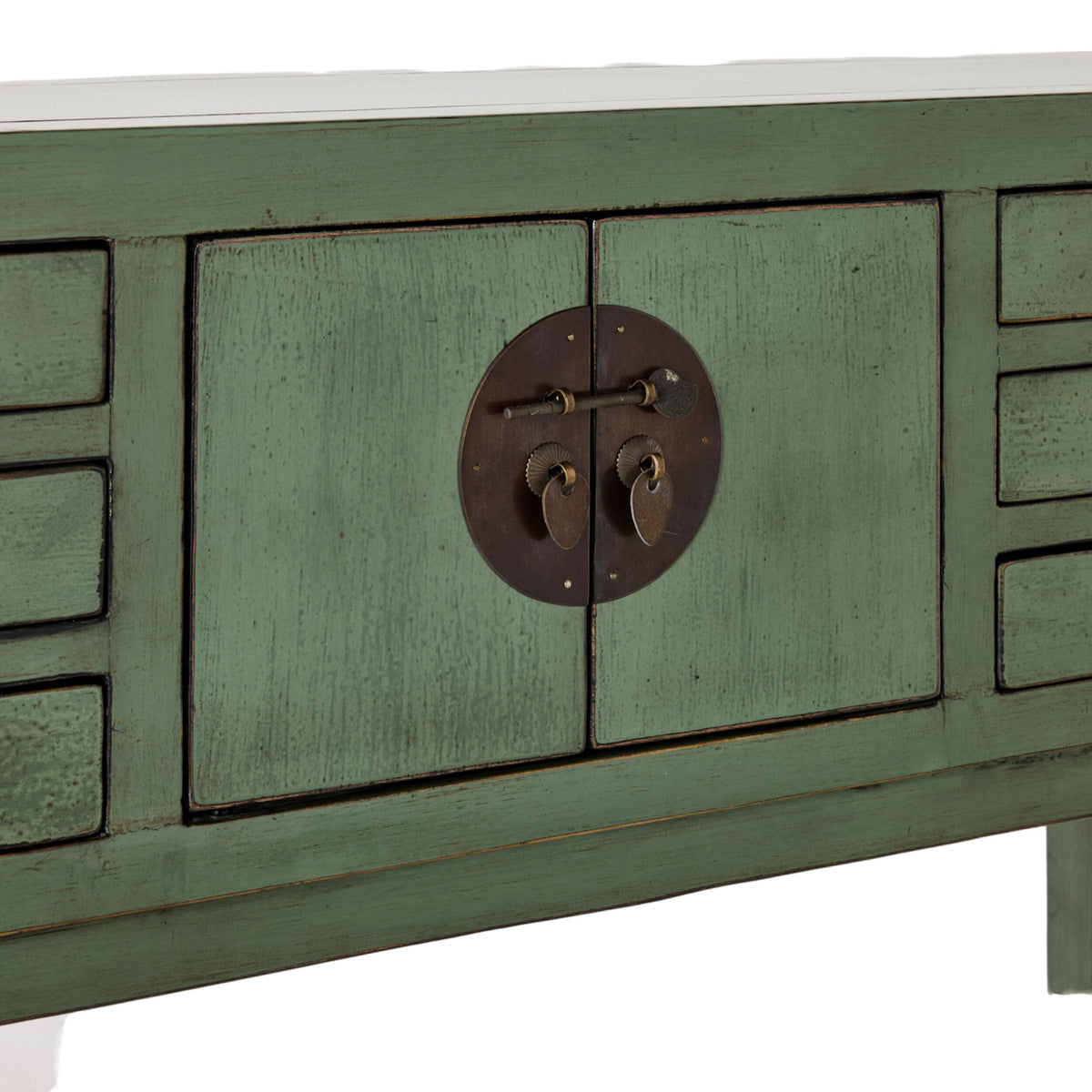 Sansha 2 Door & 6 Drawer Console Table Sage Green
