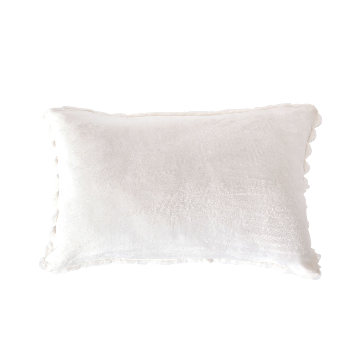 Luxe Rib Faux Fur Cushion Antique White 55x35cm