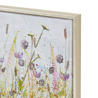 The Arthouse Foxglove Haven Framed Print (100x50cm) features elegant wildflowers and grasses with purple and white blooms, making it the perfect floral wall art to brighten your space.