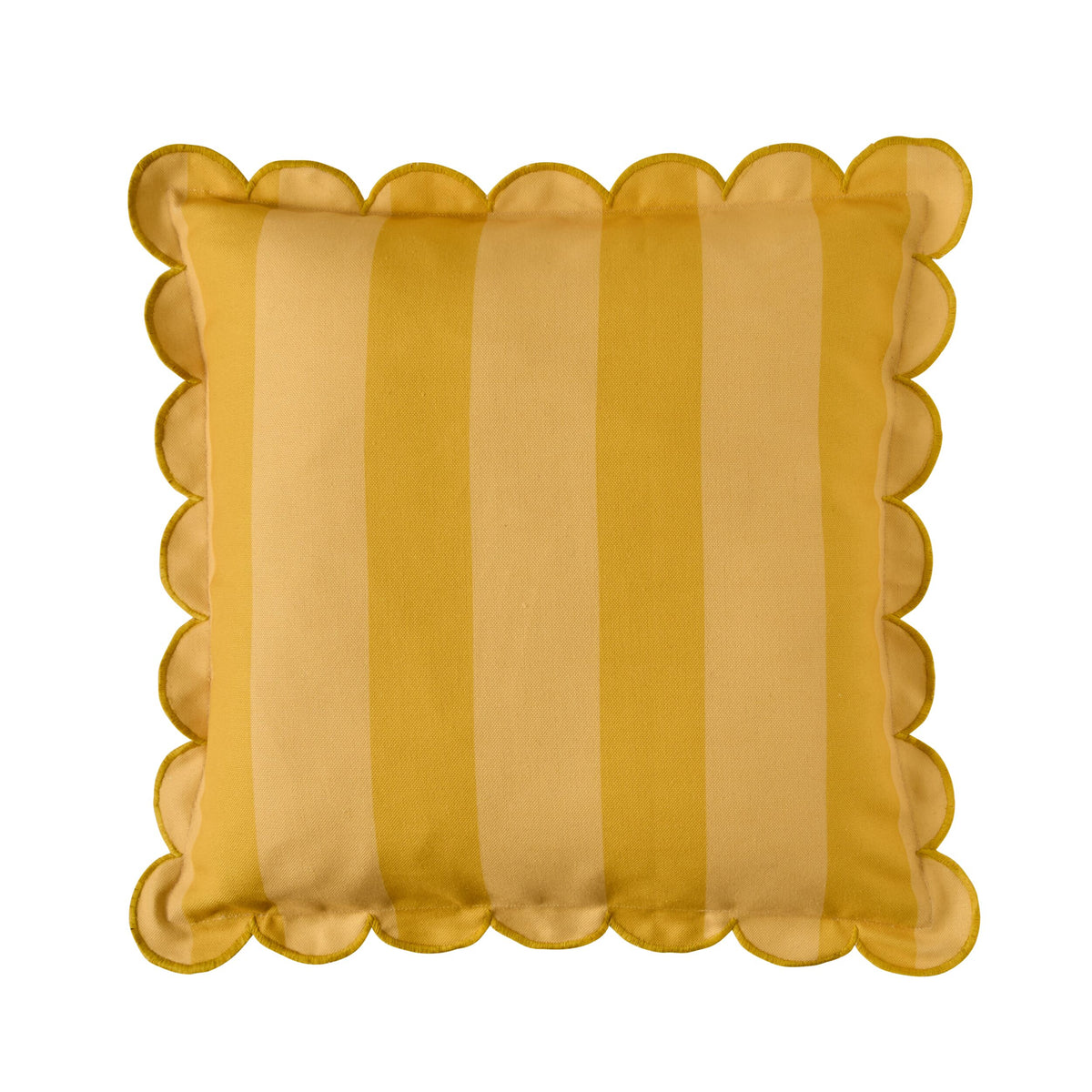 Aruba Scallop Edge Stripe Outdoor Cushion Butter 45x45cm