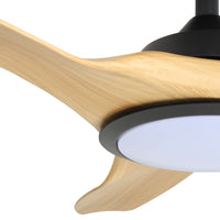 Harbour 132cm Indoor DC Fan - Black with Natural ABS Blades