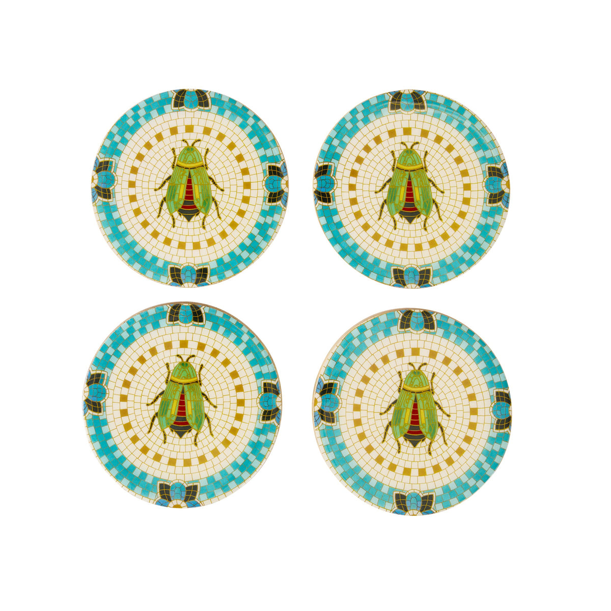 Mystic Scarab Mango Wood Coaster Set