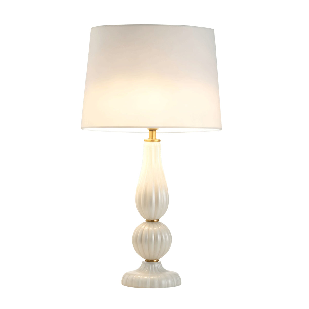 Santina Glass Table Lamp White 63cm