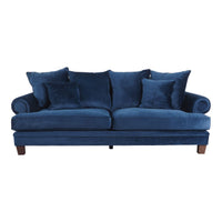 Lisette 3.5 Seater Velvet Sofa Celeste Indigo