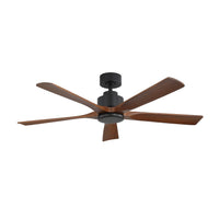 Breeze 132cm Indoor DC Fan - Black with Dark Walnut Timber Blades