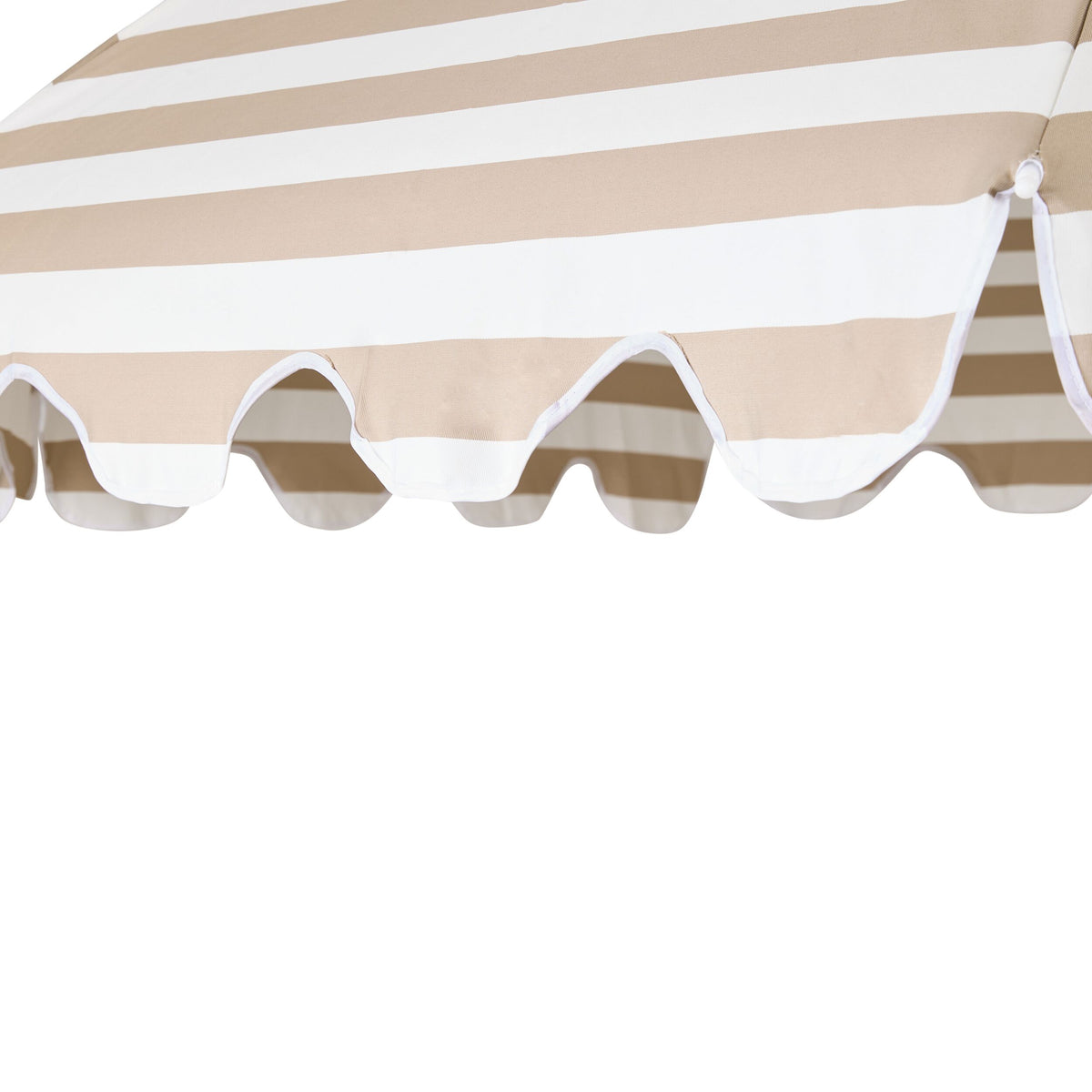 Amalfi Umbrella Scallop Edge Taupe/White Stripe