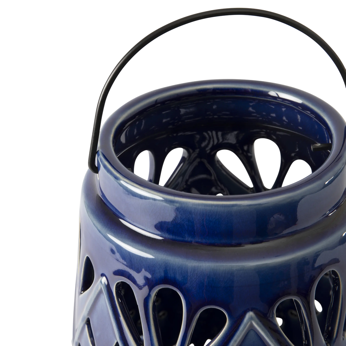 Cerulea Lattice Ceramic Lantern Ocean